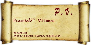 Psenkó Vilmos névjegykártya