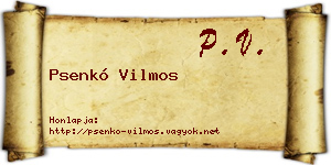 Psenkó Vilmos névjegykártya
